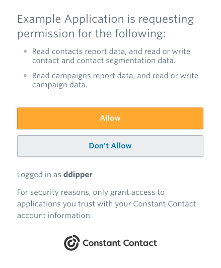 User Permission Request Screen